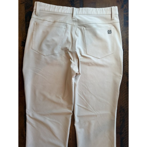 FootJoy Pants Mens 33x34 Beige Athletic Fit Stretch Performance Golf Chino Twill - Picture 13 of 14